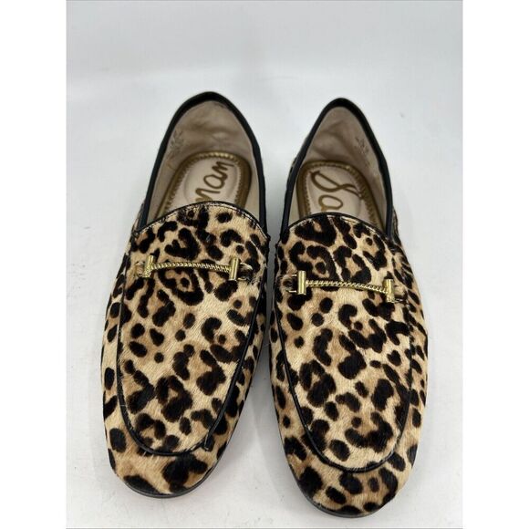 Sam Edelman Lorraine Women's Sz 5.5 Leather Bit Slip-On Loafers LEOPARD - Picture 1 of 9